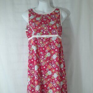J Kahki - Hot Pink Floral Dress - Very Barbie - Size 16